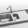 Alveus GLASSIX 20 RAL9005-90 (белый цвет) 860X500 1 +1/2 кухонная мойка