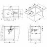 Alveus GLASSIX 20 RAL9005-90 (белый цвет) 860X500 1 +1/2 кухонная мойка