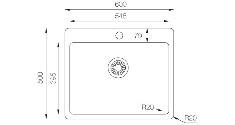 TopZero ME600.500.GT10K мойка врезная