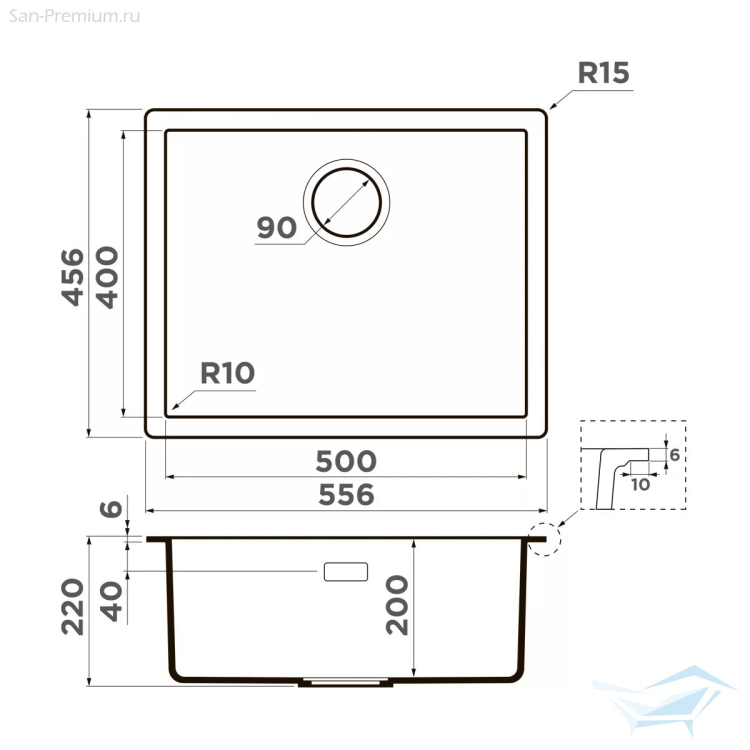 Omoikiri Yamakawa 55 Integra-GB Artceramic/графит мойка