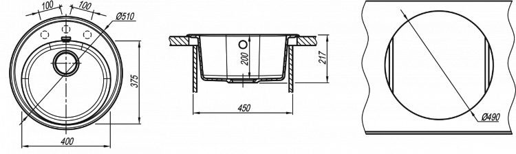 Florentina Лотос 510 жасмин мойка накладная