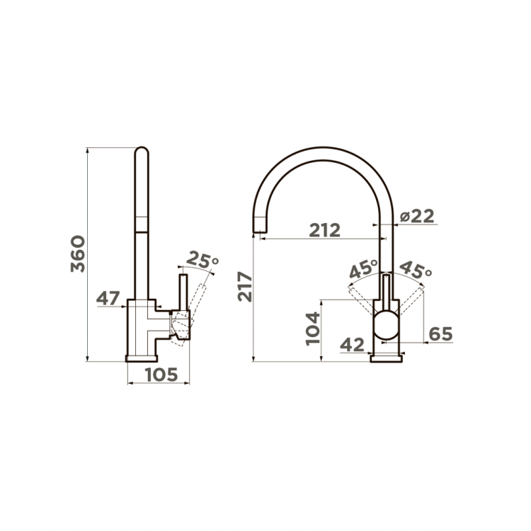 Omoikiri Wakayama-LG светлое золото смеситель