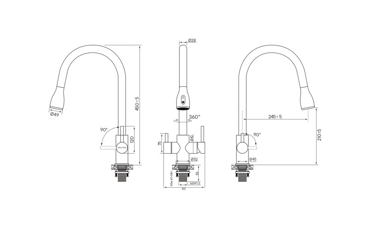 Paulmark LANGE бронза смеситель