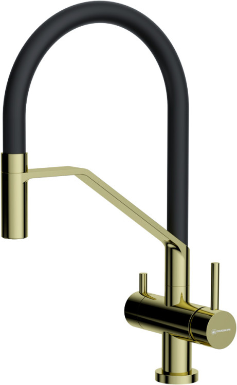 Omoikiri Akeno-LG-BL латунь/светлое золото/черный смеситель