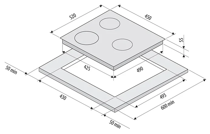 Fornelli PIA 45 LUCE BL индукционная варочная панель