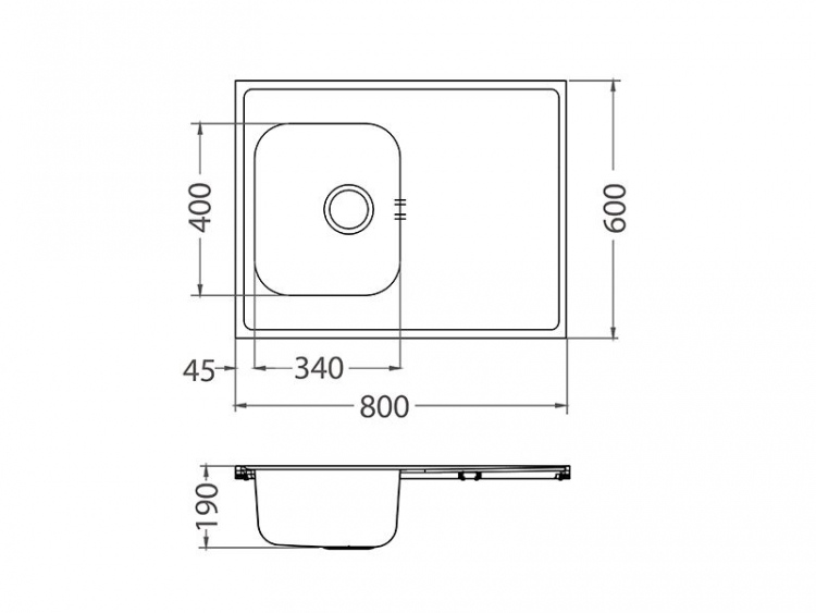 Alveus CLASSIC PRO 30 SAT-90 800X600 1X L/ I кухонная мойка
