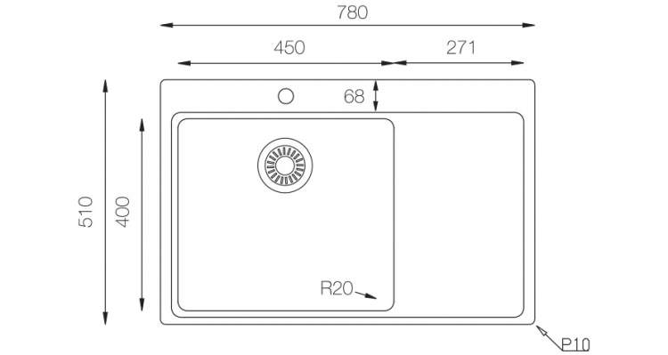 TopZero MM780.510.60.GT10K L GOLD мойка золото