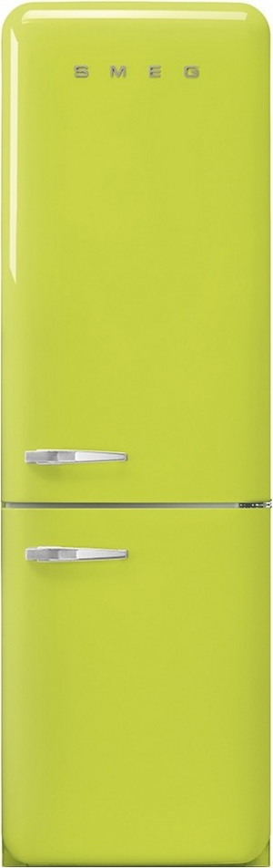 Smeg FAB32RLI5 отдельностоящий двухдверный холодильник стиль 50-х годов 60 см цвет лайма No-frost