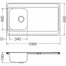 Alveus CLASSIC PRO 70 SAT-90 1000X600 1X L/ I кухонная мойка