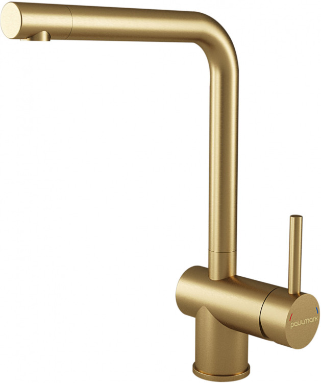 Paulmark SPRING брашированное золото смеситель