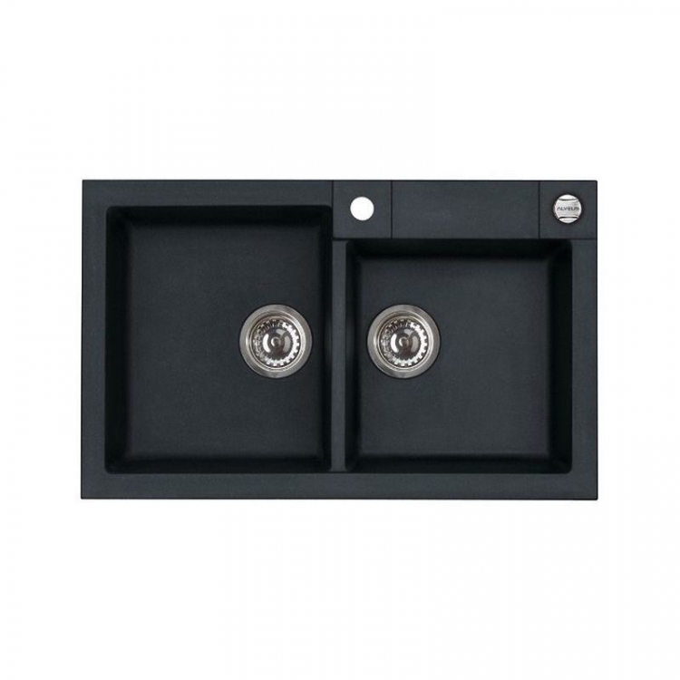 Alveus ROCK 90 GRANITAL CARBON-G91 780x480x180 2x кухонная мойка
