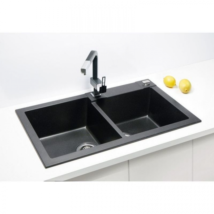 Alveus ROCK 90 GRANITAL CARBON-G91 780x480x180 2x кухонная мойка