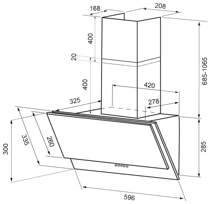 Krona steel Olly 600 ivory PB вытяжка кухонная