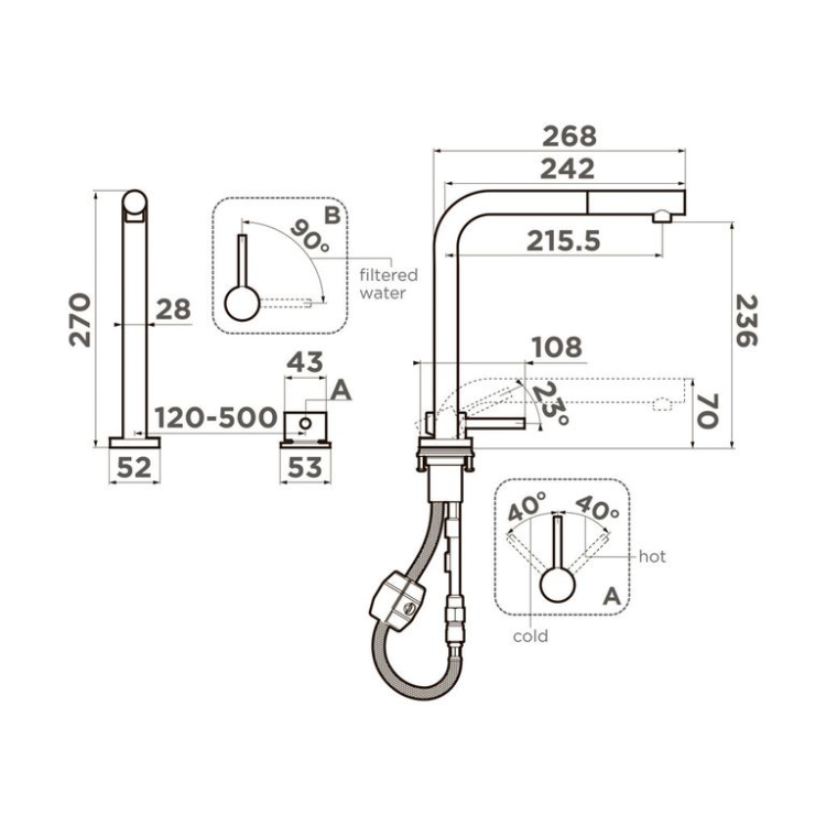 Omoikiri Nara 2 Plus-S-GB латунь/графит смеситель