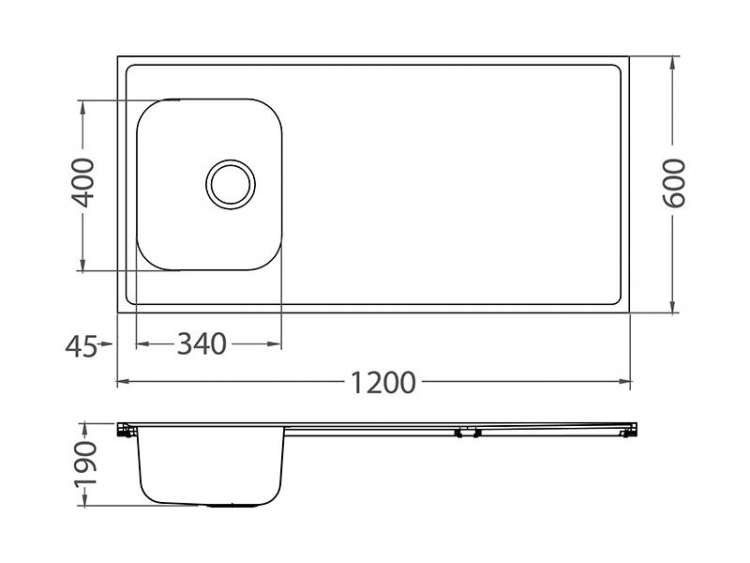 Alveus CLASSIC PRO 90 SAT-90 1200X600 1X L/ I кухонная мойка