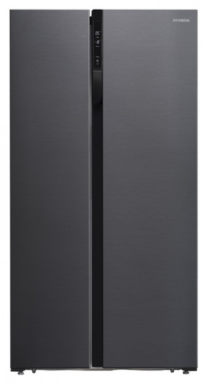 Hyundai CS5003F черная сталь холодильник Side-by-Side