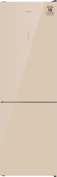 Weissgauff  WRK 185 Total NoFrost Inverter Beige Glass холодильник