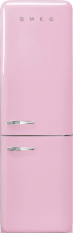 Smeg FAB32RPK5 отдельностоящий двухдверный холодильник стиль 50-х годов 60 см розовый No-frost