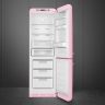 Smeg FAB32RPK5 отдельностоящий двухдверный холодильник стиль 50-х годов 60 см розовый No-frost