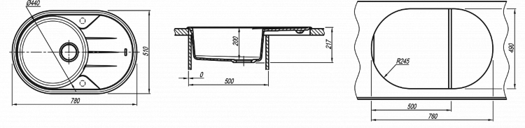 Florentina Лотос 780 бежевый мойка накладная