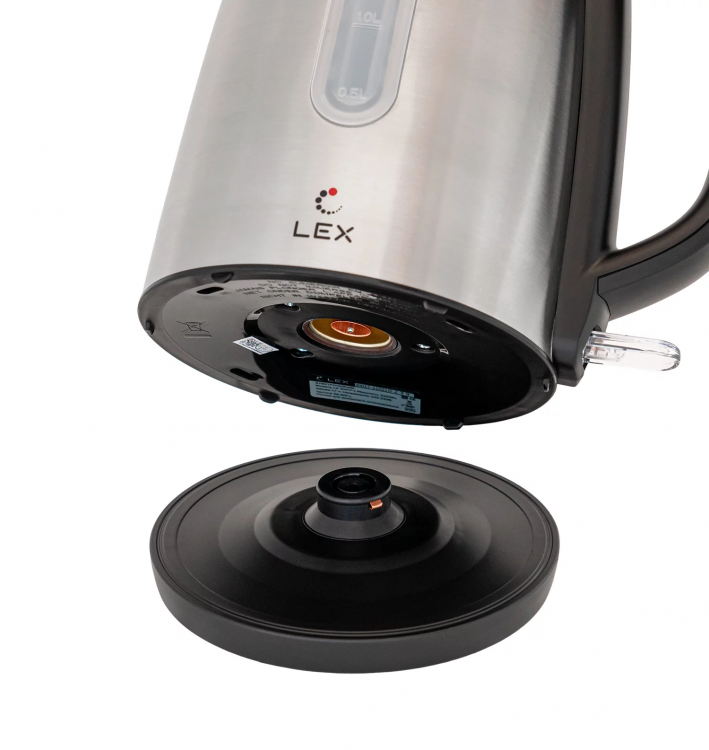 LEX LX 30017-1 чайник электрический брашированная сталь