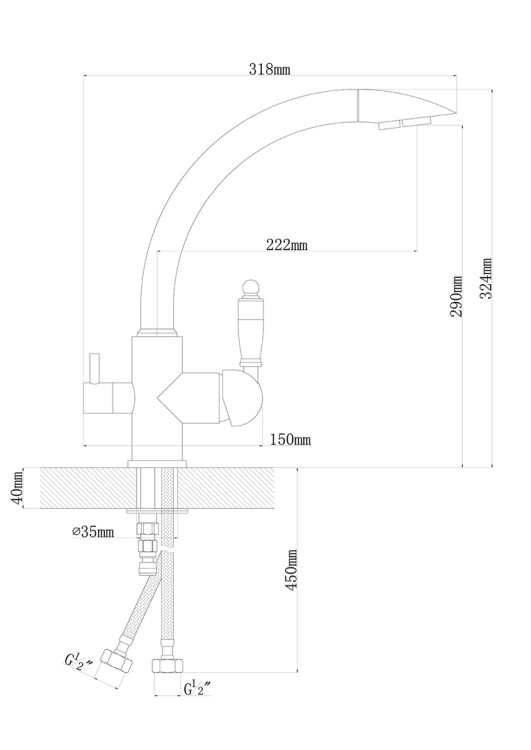 Florentina ШАЛЕ графит смеситель