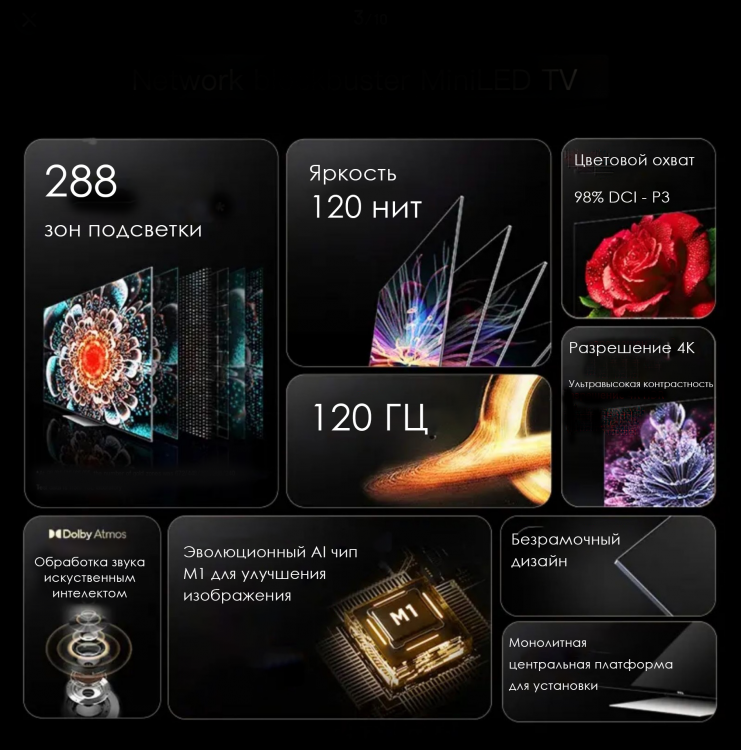 TCL 65Q10G Mini led 120гц телевизор