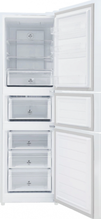 Hyundai CM30073F белое стекло холодильник трехкамерный