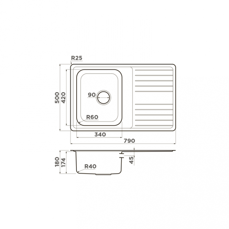 Omoikiri Sagami 79-IN нерж.сталь/нержавеющая сталь мойка