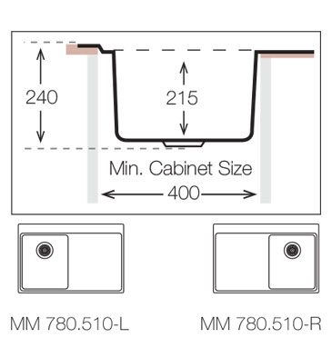 TopZero MM780.510.GT10K R мойка врезная