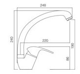 TopZero WIX 202 STCR смеситель матовый хром