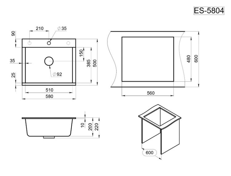Granula ES-5804 шварц мойка
