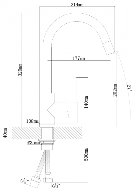 TopZero WIX 203 CR смеситель хром