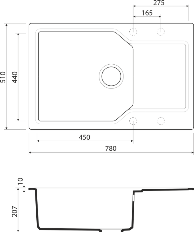 Omoikiri Yonaka 78-LB-BL Artgranit/черный мойка