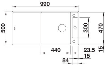 Blanco AXIA III XL 6 S-F антрацит, доска ясень мойка