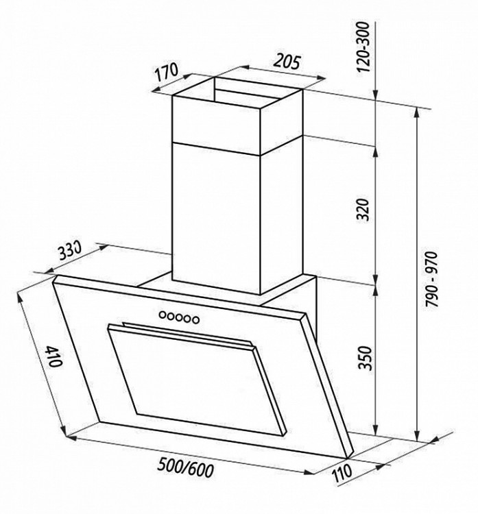 Monsher TEXNO 60 W настенная вытяжка