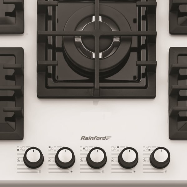 Rainford RBН-4755 BFW White газовая варочная панель 5 комфорок