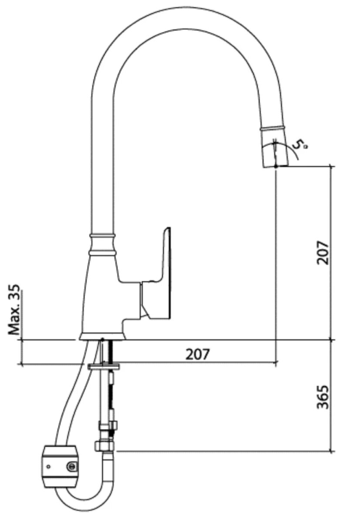 TopZero Octave CR смеситель хром
