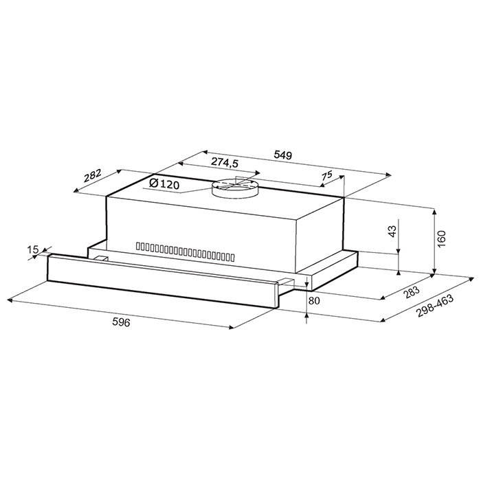 Krona steel Kamilla R 600 inox (2 мотора) вытяжка кухонная