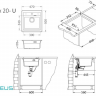 Alveus GRANITAL ATROX 20 CONCRETE - G81 470 X 500 1X кухонная мойка