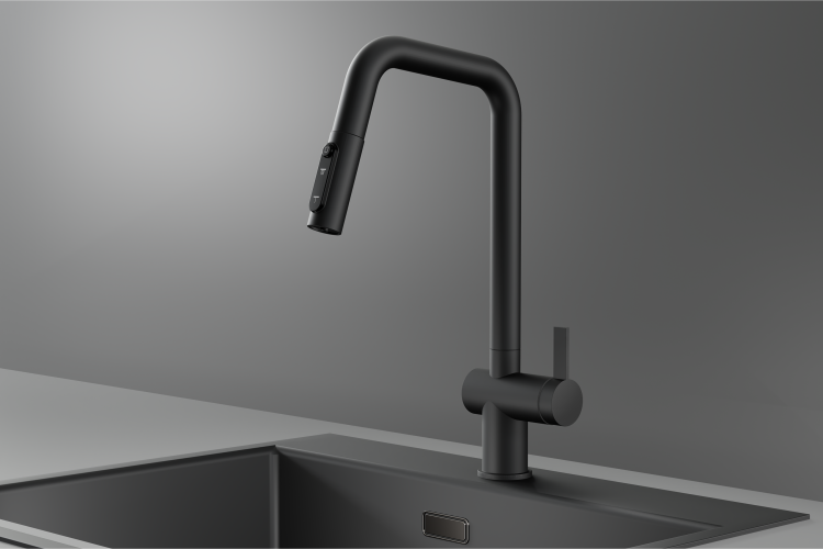 Granula KS-7273 черный матовый смеситель