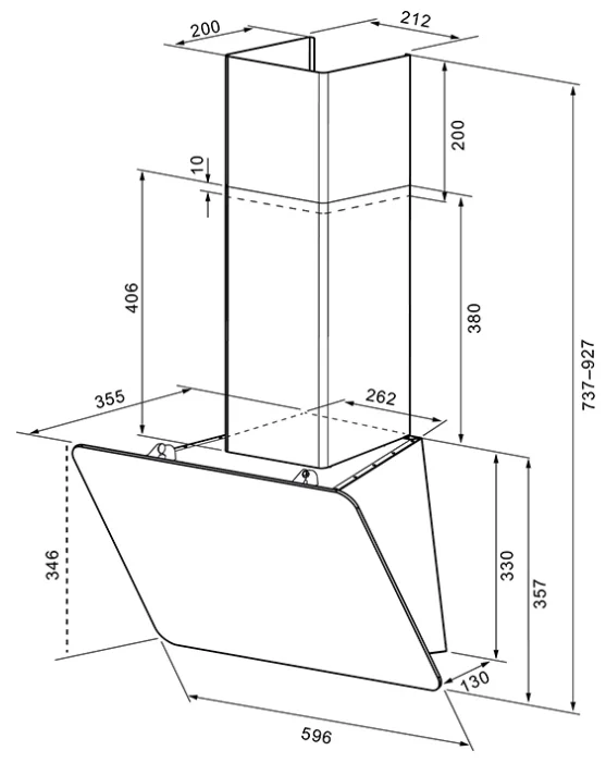 Krona steel LIORA 600 black S вытяжка кухонная