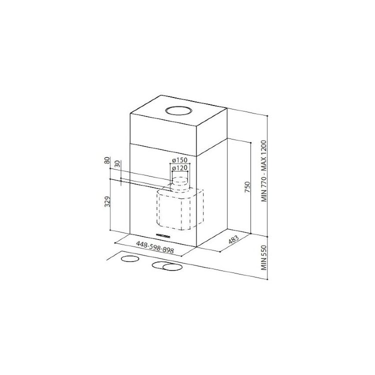 Faber CUBIA ISOLA PLUS EV8 X A90 вытяжка