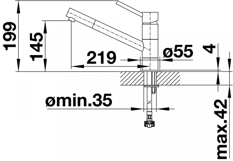 Blanco KANO антрацит/хром смеситель