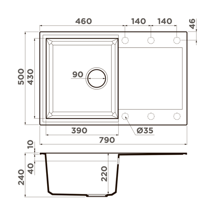 Omoikiri Sakaime 79-BE 4993277 мойка