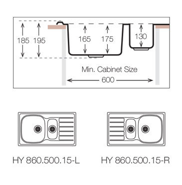 TopZero HYL860.500.15.GT8K мойка врезная