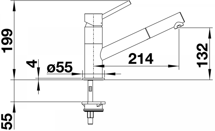 Blanco KANO-S белый/хром смеситель