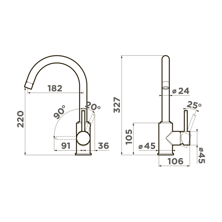 Omoikiri Shinagawa-P-SA латунь/бежевый смеситель