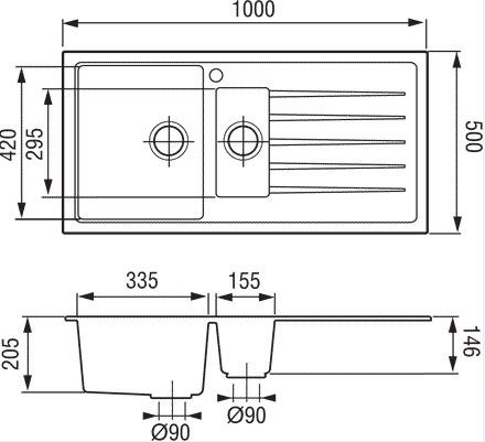 TopZero Cindy 1000.500.15-07 Ice мойка гранитная