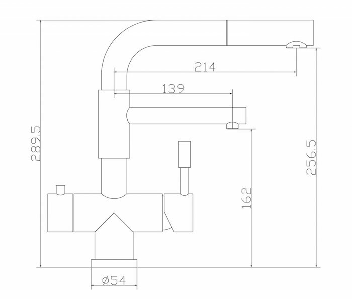 Zorg  SZR-3216 GRAFIT смеситель под фильтр с вытяжной лейкой